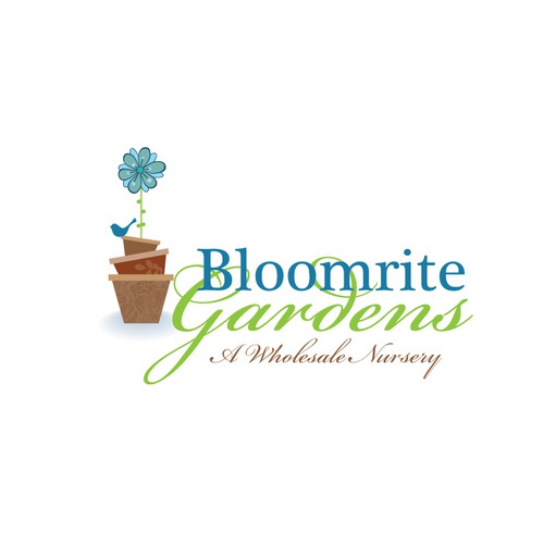 Gardening logo with the title 'Bloomrite Gardens needs a new logo'
