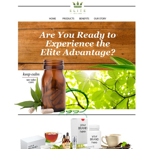 Natural website with the title 'natural healthy web pagedesign for Elite brand'