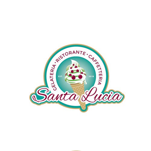 Aqua logo with the title 'Logo for Gelateria Santa Lucia braucht'