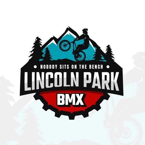 Electric bike logo with the title 'Lincoln Park BMX'