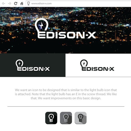 X logo with the title 'Edison-X'
