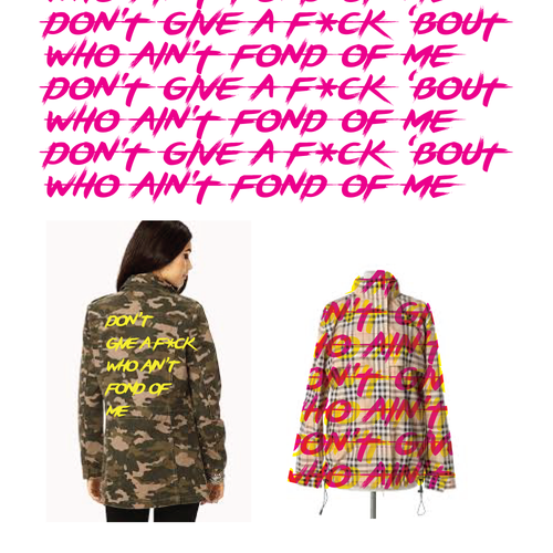 Aggressive design with the title 'Fun textile concept for street-wear'