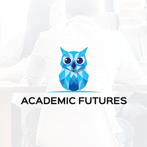 Owl brand with the title 'Logo design for Academic Futures'