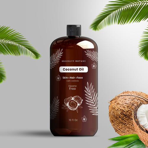 Oil label with the title 'Coconut Oil Package '
