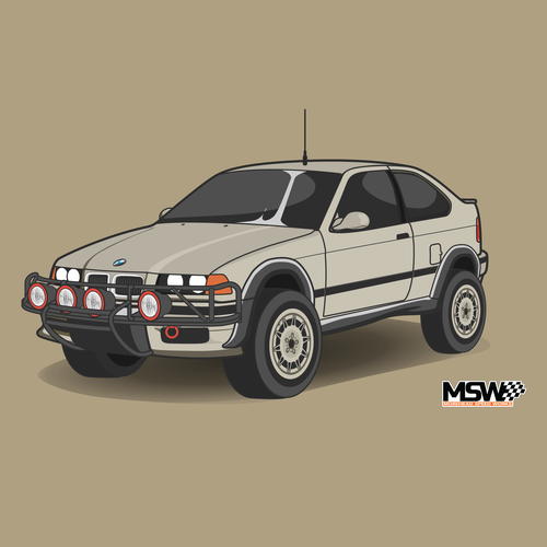 Safari design with the title 'Safari BMW Project Car'