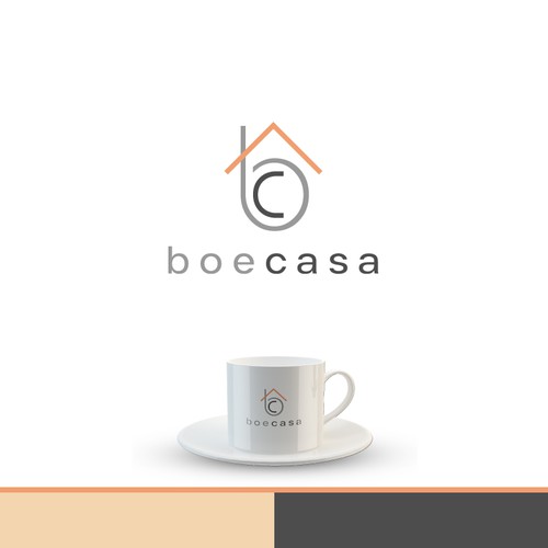 Home furnishing logo with the title 'BOECASA - Logo design'