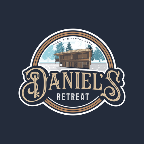 Key design with the title 'LUXURIOUS CLASSIC LOGO FOR VACATION RENTAL HOME'