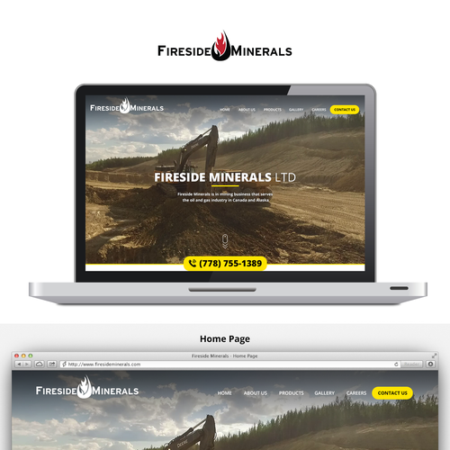 HTML5 website with the title 'Fireside Minerals Ltd'