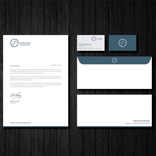 Letterhead design with the title 'Stationary design'