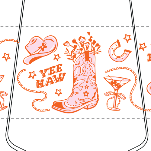 Vector illustration with the title 'Cowgirl elements'