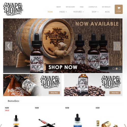 Vintage website with the title 'Refills for electronic cigarette '