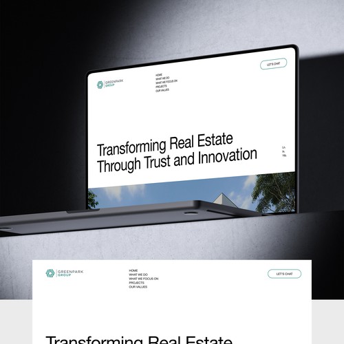 Sophisticated website with the title 'Minimal design for real estate company'