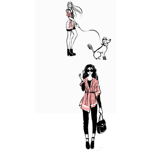 Mode design with the title 'clothing illustration'