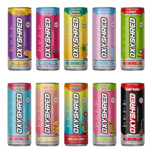 Energy label with the title 'OxyShred Energy'