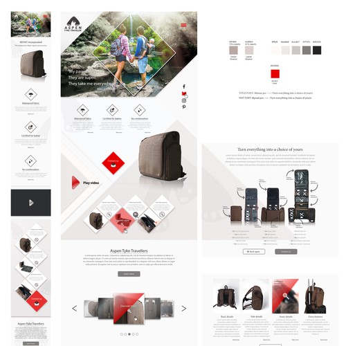 Mobile website with the title 'Aspen Tyke Travellers Design'