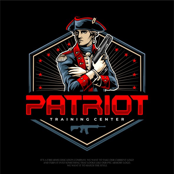 Spray gun logo with the title 'Patriot Training Center'