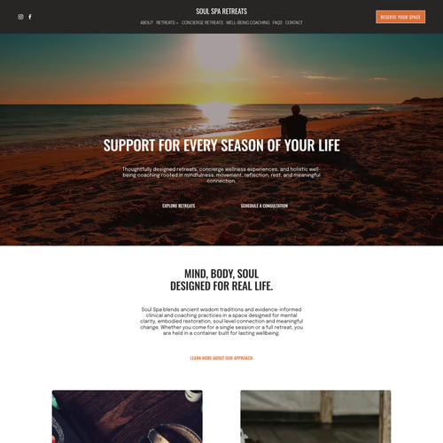 Design with the title 'Soul Spa Retreats Design'
