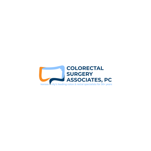 Surgical design with the title 'kansas colorectal surgical associates logo'
