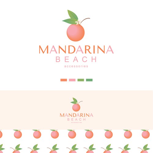 Light pink logo with the title 'Fun Mandarina Logo'