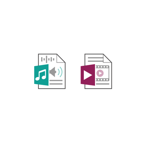 Audio design with the title 'File Extension Icon'