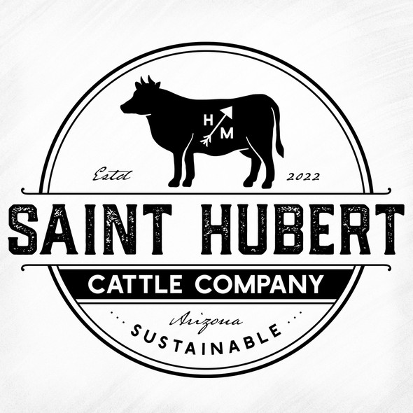 Cow brand with the title 'Saint Hubert Cattle Company'