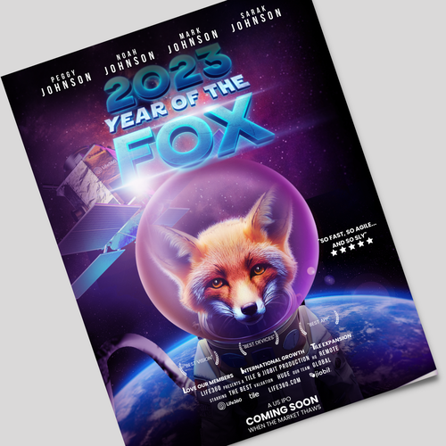 Nebula design with the title 'Space Themed Fox Poster'