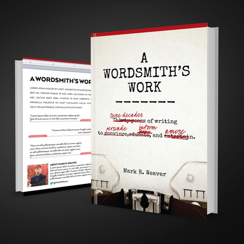 Conceptual design with the title 'Wordsmith's Work'