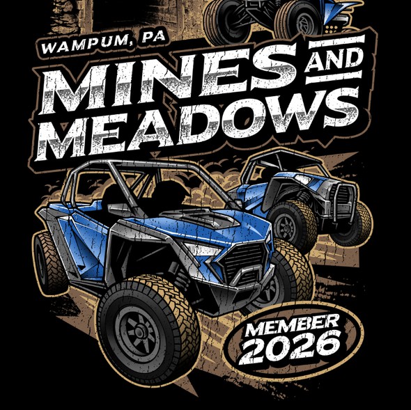 Retro t-shirt with the title 'Mines & Meadows 2026 T-shirt Design'