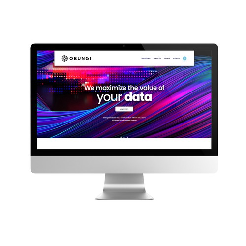 High-tech design with the title 'Home Page Design for Data Tech Firm'