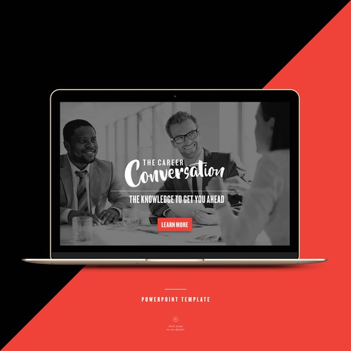 Mobile design with the title 'Black & Red Presentation'