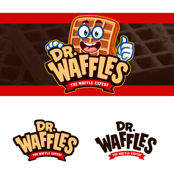 Dr logo with the title 'A Funky Waffle Logo and Character/Mascot Concept'