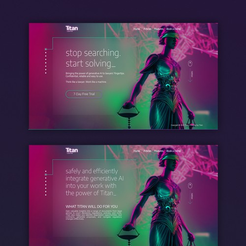 Neon design with the title 'Creative website design'
