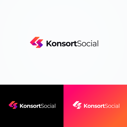 Orange and pink logo with the title 'letter K S logo'