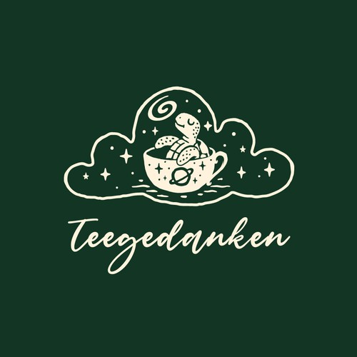 Literature design with the title 'Teegedanken is a lovingly curated blog '