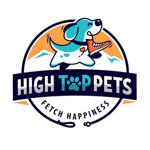 Sneaker logo with the title 'High Top Pets'