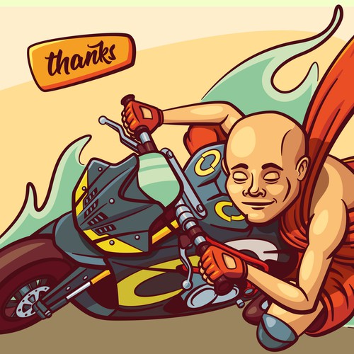 Monk logo with the title 'Zen: Mini-moto racer logo'