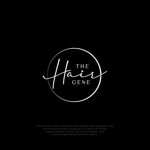 Signature logo with the title 'The hair gene - luxury signature logo design'