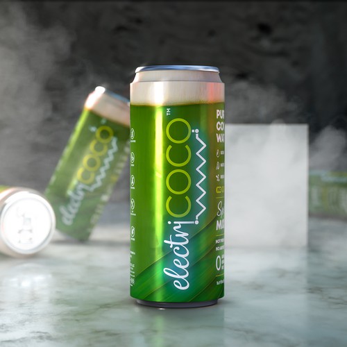 Energy drink packaging with the title '3D mockup and packaging design'