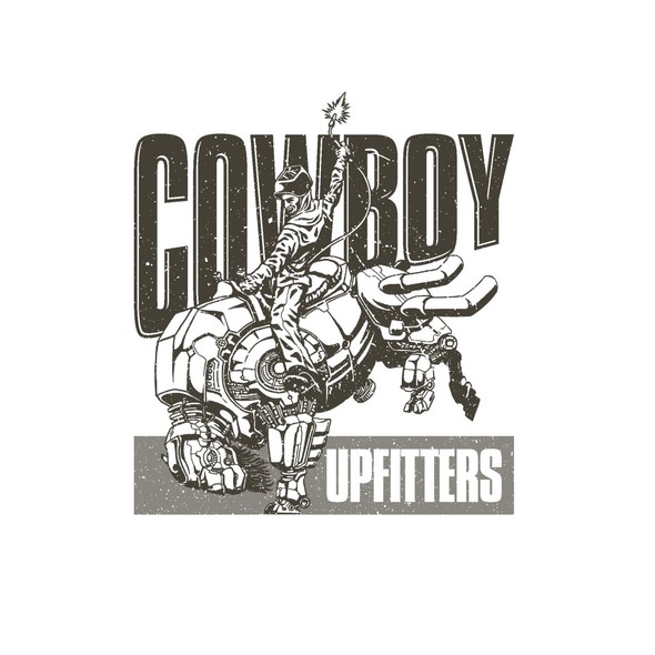 Cowboy logo with the title 'Cowboy Themed Logo for Fabriation Company'