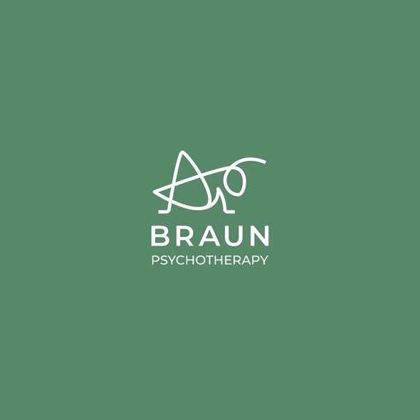Cricket design with the title 'Logo Design for Braun Psychotherapy'
