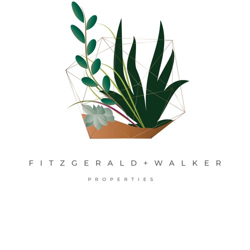 Botanical brand with the title 'Real Estate with a touch of summer vibes '