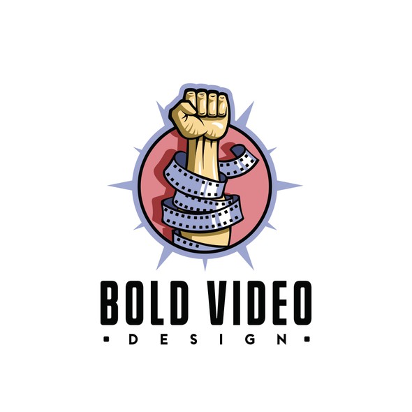 Black fist logo with the title 'Video / movie production logo'