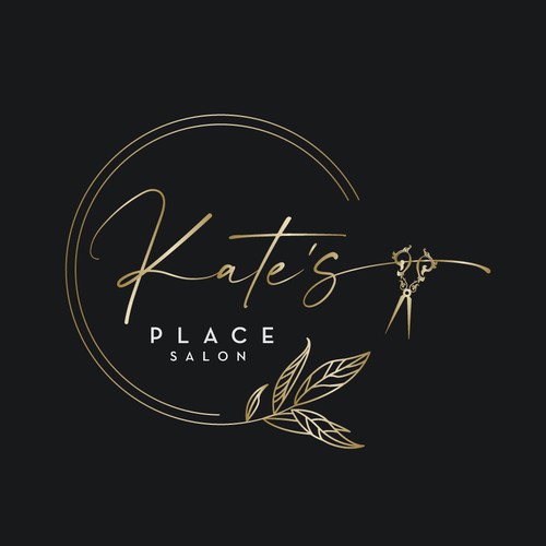 Black hair salon logo with the title 'Kate's Place'