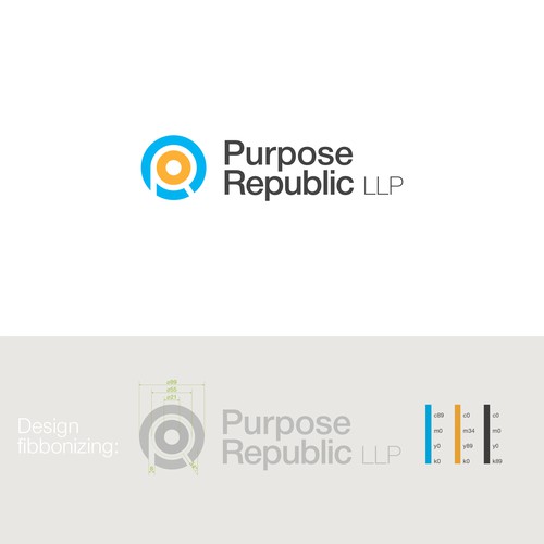 Fibonacci design with the title 'logo concept for Purpose Republic'