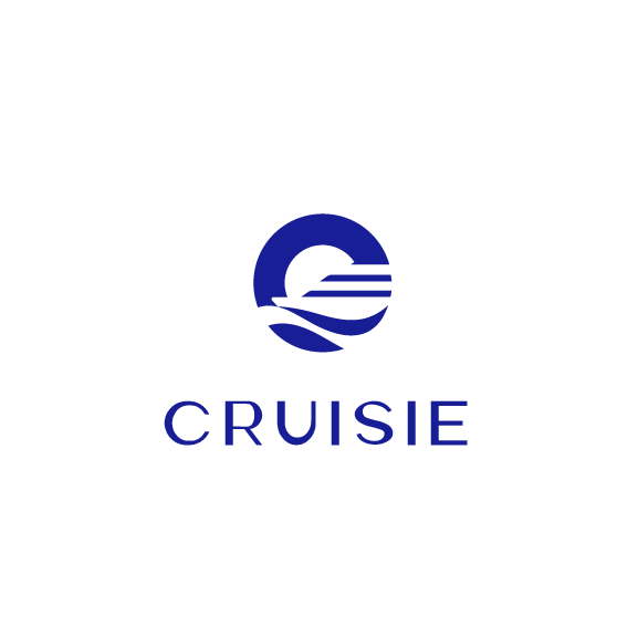 Cruise design with the title 'C + cruise ship logo'