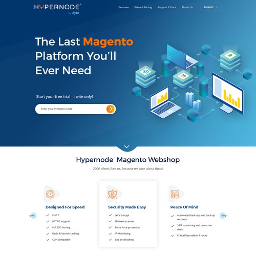 Magento website with the title 'Hypernode by Byte'