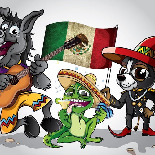 Artwork with the title 'New illustration wanted for 3 Amigos / Manana... Free Margaritas !'
