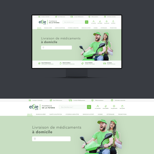 Delivery website with the title 'Pharmacy Web designs'