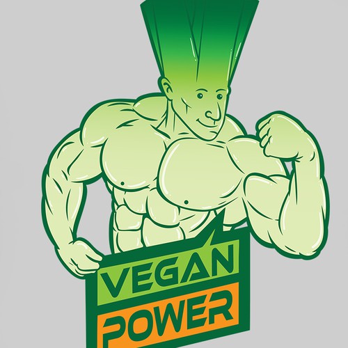 Vegetarian t-shirt with the title 'T-shirt design for vegan power'