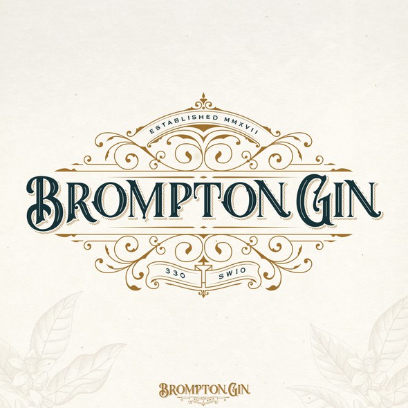 Regal logo with the title 'BROMPTON GIN LOGO PROPOSAL'